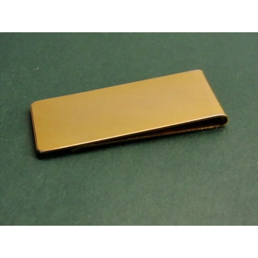 Engravable Plain Money Clip Stainless Steel Gold Tone Credit Card Cash
